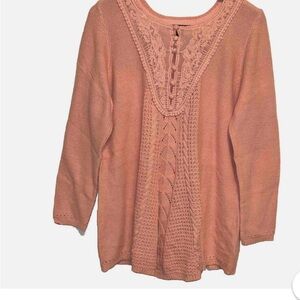 Roaman's Women's Sweater, Pink, 3X